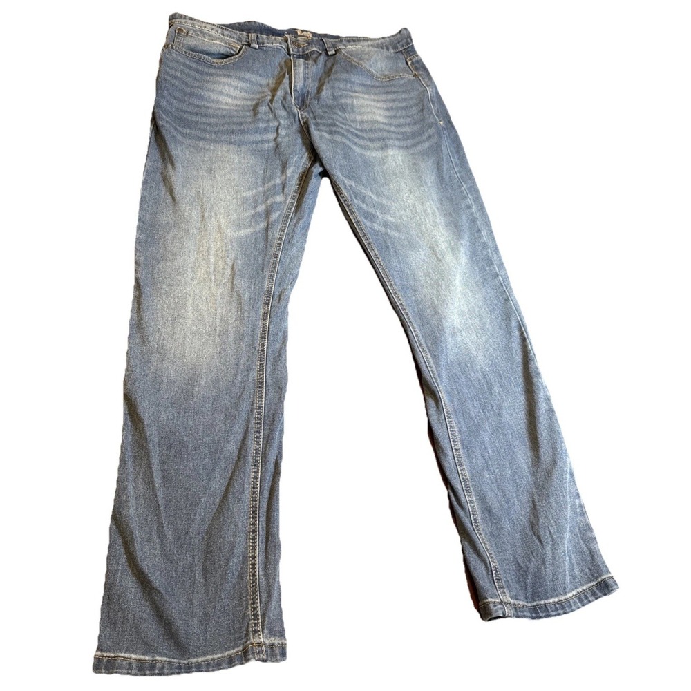 Smith & Mills Denim Jeans Mens 36x32 Blue Medium Wash Straight Stretch Casual